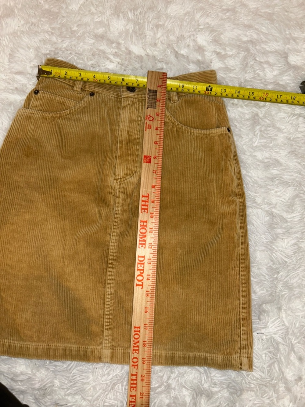 Vintage Gap knee length corduroy pencil skirt slit woman’s size 3/4 dark tan - Picture 4 of 5